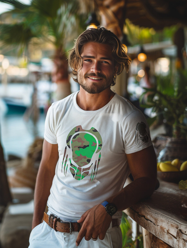 T-shirt da uomo in cotone bianco con stampa Bolf 192379A2