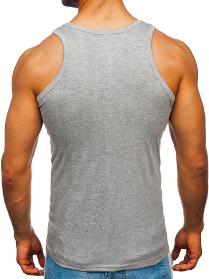 Maglietta tank top senza stampa grigio Bolf NB001