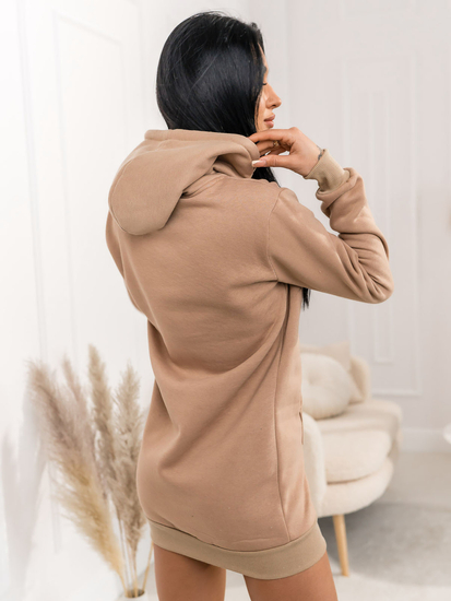 Donna Felpa con cappuccio lunga Beige Bolf YS10003A2