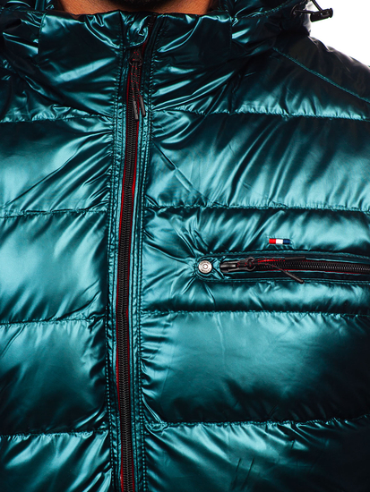 Giacca sportiva trapuntata mezza stagione da uomo verde Bolf EX2149