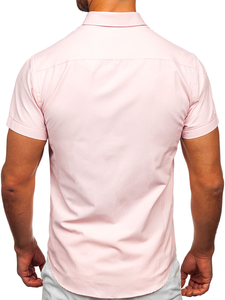 Uomo Camicia elegante a maniche corte Rosa Bolf 7501G