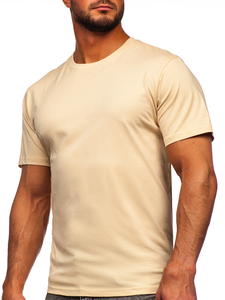 T-shirt di cotone da uomo beige Bolf 0001