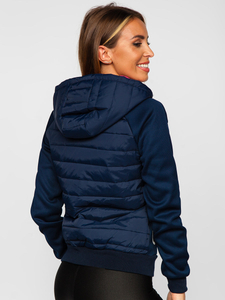 Felpa/giacca blu navy da donna Bolf per la mezza stagione KSW4012A1