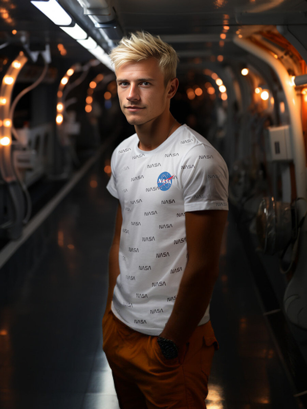 T-shirt a maniche corte con stampa da uomo bianco Bolf 14950A2