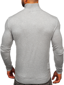 Maglione con collo alto da uomo grigio Bolf MM6007