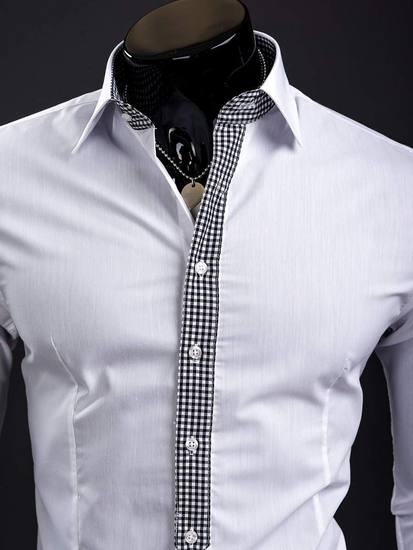 Camicia elegante da uomo a manica lunga bianca Bolf 0939A