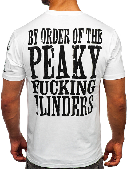 T-shirt con applicazioni da uomo bianca Bolf 2826