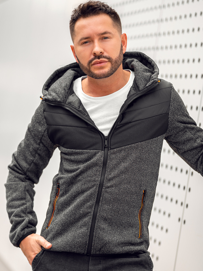 Giacca mezza stagione da uomo nero-arancione Bolf BKS2153