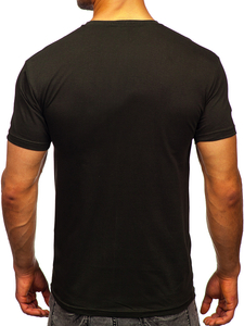 Maglietta da uomo in cotone color cachi, tinta unita, Bolf 192397