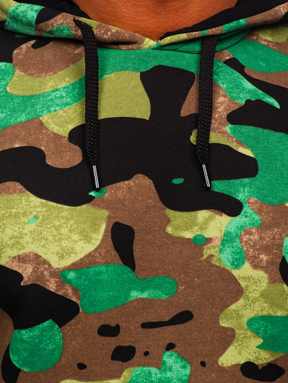 Felpa mimetica con cappuccio da uomo verde Bolf 141023