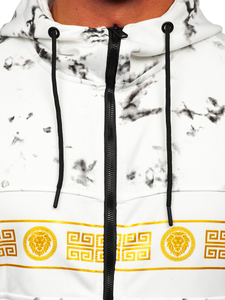 Felpa a zip con cappuccio da uomo bianca Bolf 27B8125A