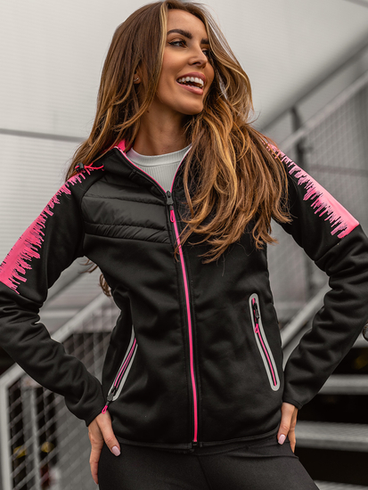 Giacca trapuntata con cappuccio da donna nera Bolf KSW4007A