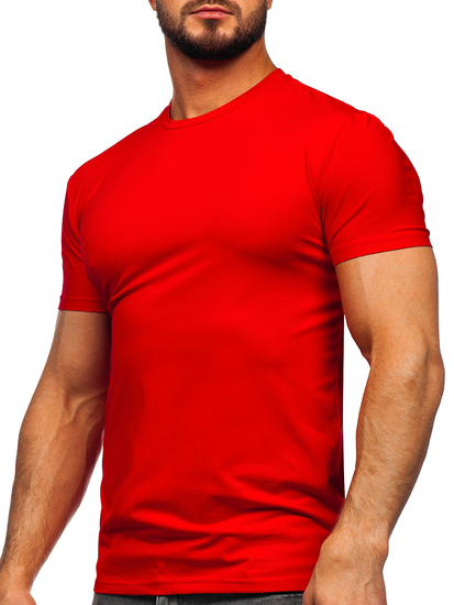 T-shirt senza stampa da uomo rossa Bolf MT3001