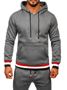 Tuta con cappuccio da uomo grafite Bolf 8C60