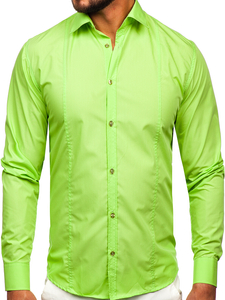 Uomo Camicia elegante a maniche lunghe Celadon Bolf 6944