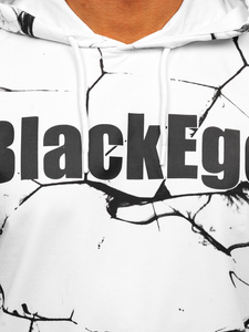 Felpa con stampa con cappuccio da uomo bianca Bolf 6453