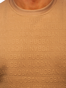 Felpa senza cappuccio con stampa da uomo beige Bolf LJ0599