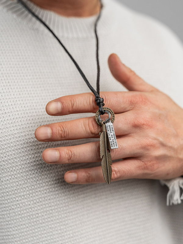 Uomo Collana con cinturino Nero Bolf TT7126