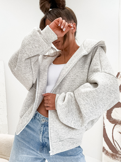 Felpa con cappuccio isolante a farfalla da donna melange Bolf 821112