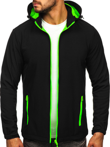 Uomo Giacca softshell mezza stagione Nero-Verde Bolf HH017
