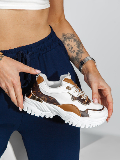 Scarpe sneakers da donna bianche Bolf AD717