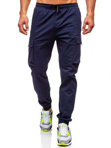 Pantaloni cargo tipo jogger da uomo blu Bolf 701