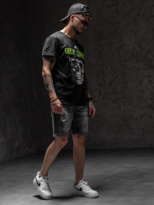 T-shirt con stampa da uomo nera Bolf Y70020