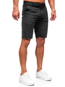 Pantaloncini corti con cintura da uomo neri Bolf XX160085