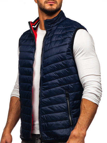 Gilet trapuntato da uomo blu Bolf 7103