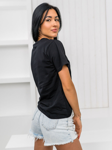 Donna T-shirt stampata Nero Bolf 97T2110