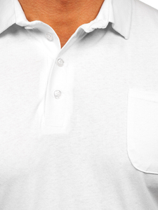 Maglietta polo in cotone da uomo bianca Bolf 143006