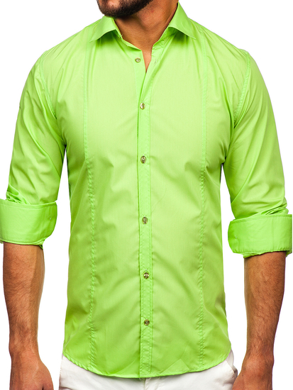 Uomo Camicia elegante a maniche lunghe Celadon Bolf 6944