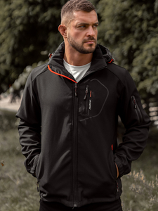Giacca softshell mezza stagione da uomo nero-arancione Bolf WX088A