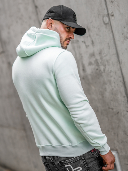 Felpa con cappuccio con tasca a canguro da uomo verde menta Bolf 2009A