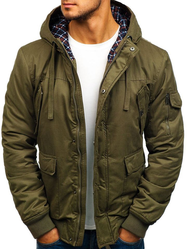 Giubbotto invernale in cotone spesso da uomo verde Bolf 1890