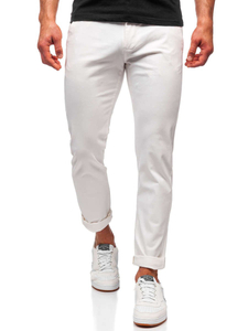 Pantaloni chino da uomo bianchi Bolf 1143