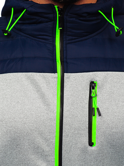 Giacca trapuntata mezza stagione da uomo blu Bolf 8M902