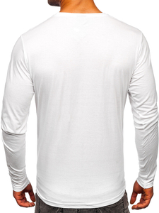 Longsleeve con stampa da uomo bianco Bolf 1219