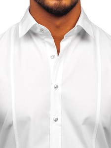 Uomo Camicia elegante a maniche lunghe Bianco Bolf 6944