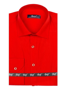 Camicia elegante da uomo rossa a maniche lunghe Bolf 1703