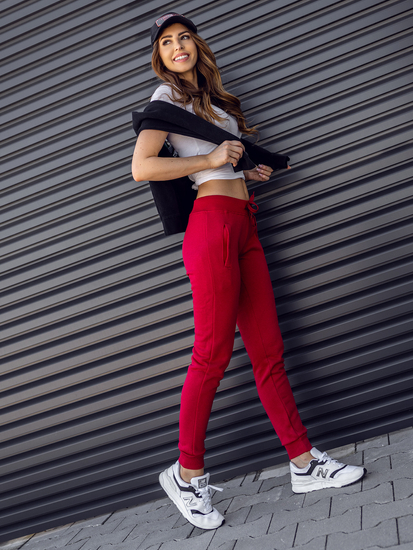 Pantaloni di tuta da donna bordò Bolf CK-01B