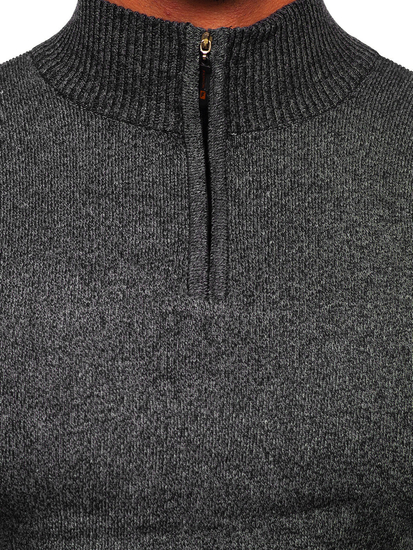 Maglione con collo alto da uomo nero Bolf S8274