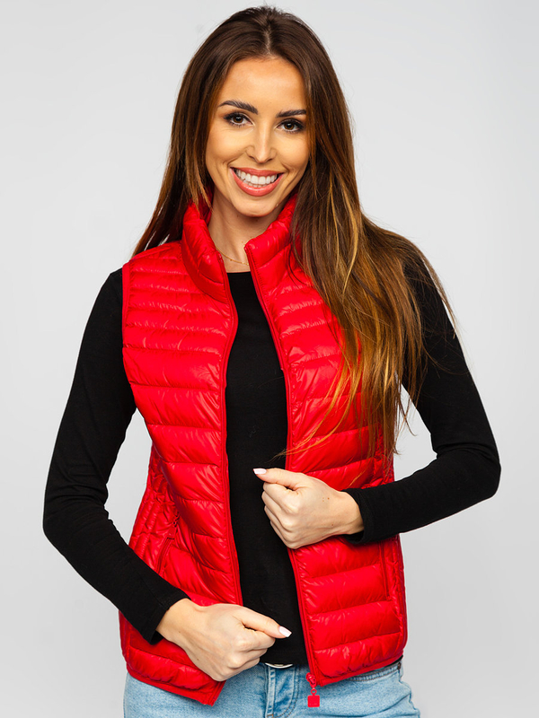 Gilet trapuntato da donna rosso Bolf B2705