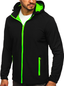 Uomo Giacca softshell mezza stagione Nero-Verde Bolf HH017