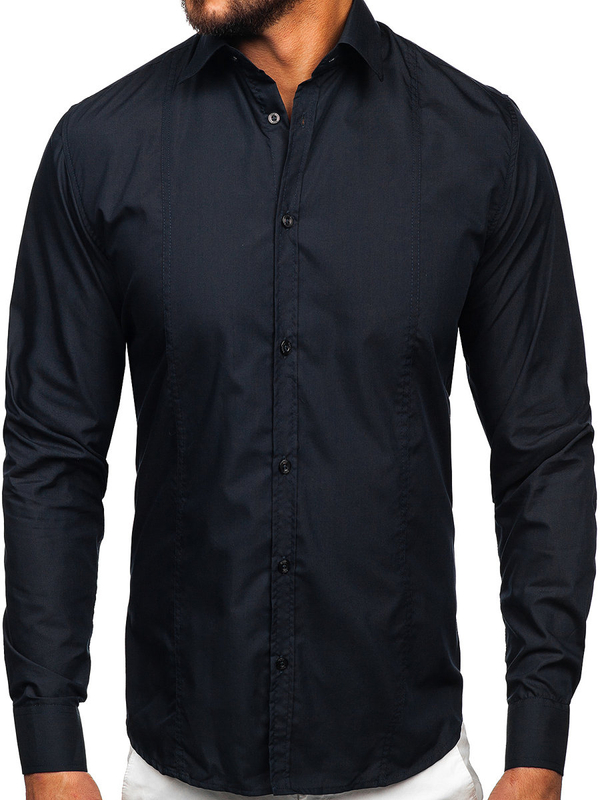 Uomo Camicia elegante a maniche lunghe Grafite Bolf 6944