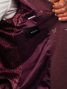 Giacca d'abito doppiopetta casual da uomo bordò Bolf 003