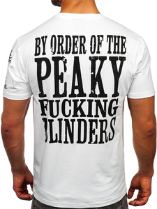 T-shirt con applicazioni da uomo bianca Bolf 2826