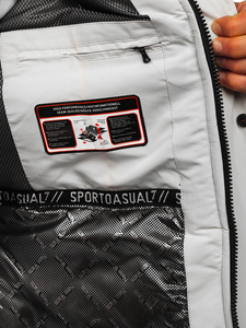 Uomo Giubbotto invernale con cappuccio Beige chiaro Bolf 22M322