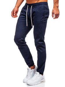 Pantaloni tipo jogger da uomo blu scuri Bolf 1145