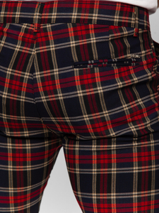 Uomo Pantaloni eleganti a quadri Blu scuro Bolf 184165